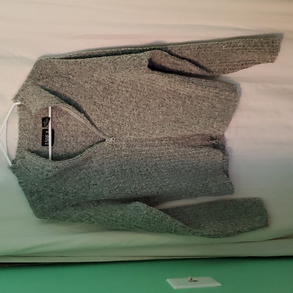 AREA Women's Heathered Gray Turtleneck Sweater